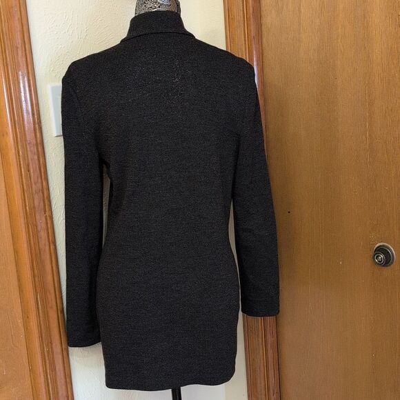 St. John Knit zip front jacket minimalist dark grey size 8 - Picture 4 of 11